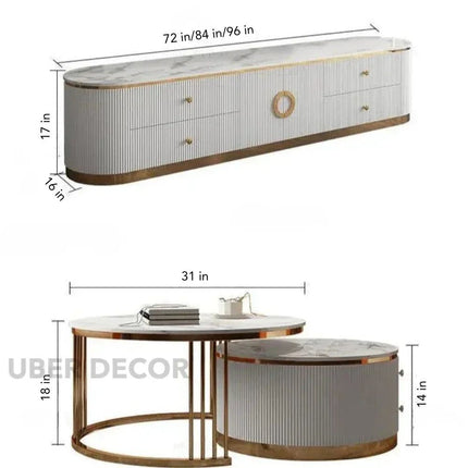 Auralis Ring – Luxury TV Cabinet, European Inspired Fluted Console