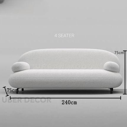 Montreal Modernity - Scandinavian & Minimalist Style - Curved Sofa - For Living Room or Lounge Area