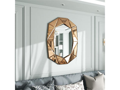 Hephaestus' Spark: Diamond Beveled Edge Glass Decorative Wall Mirror for Hallway Console Table Living Room