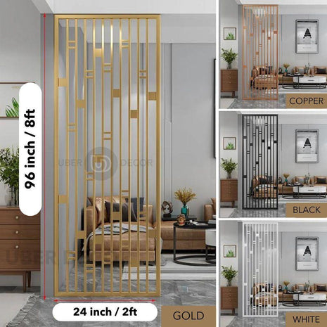 Sculptural Metal Room Divider Wall Screen Room Partition - Custom Metal Partitions in Stainless Steel - Uber Decor