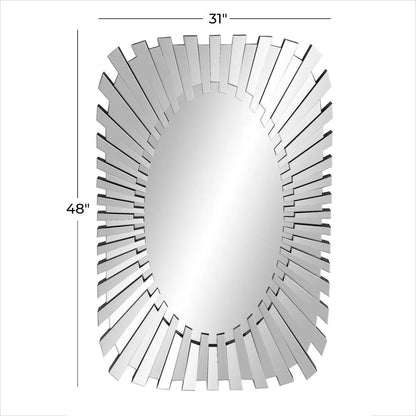 Iris' Sparkle: Rounded Rectangular Spiral Bevelled Glass Decorative Mirror for Console or Bathroom (Copy)