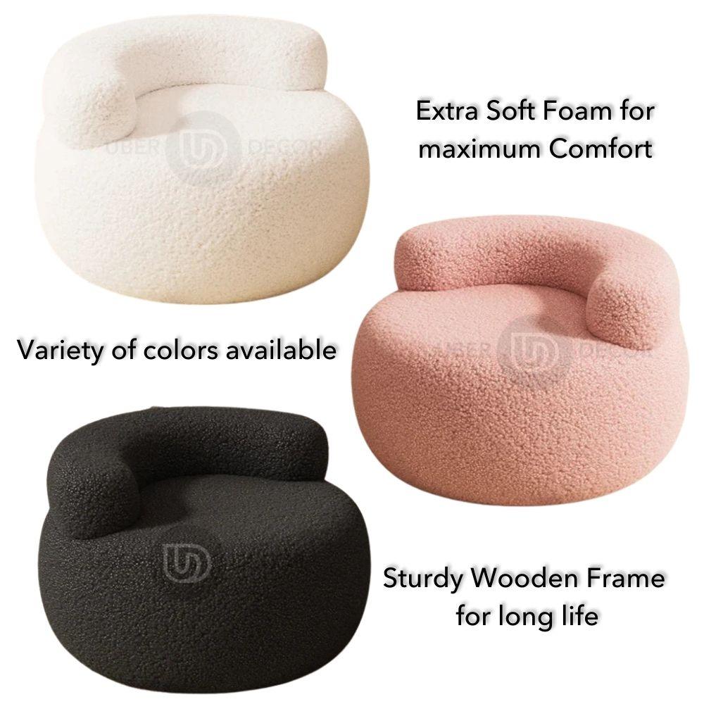 CozyLuxe Wool Ottoman - Versatile Lounge Ottoman Stool Chair - Contemporary Entryway Shoe Bench & Minimalist Sofa Design