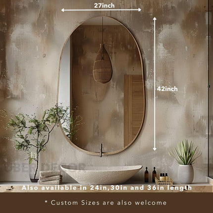 Tavira Mirror – Rustic Oval Wall Mirror with Irregular Silhouette