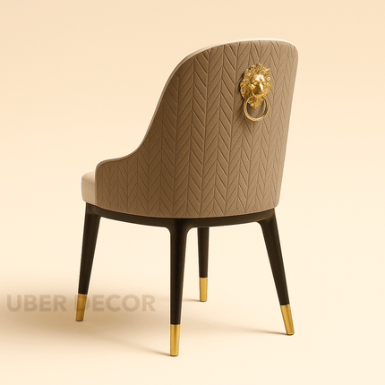 REGALUX – Set of 2 Luxury Lion Head Knocker Dining Chairs for Kitchen Island, Restaurant & Home Interiors