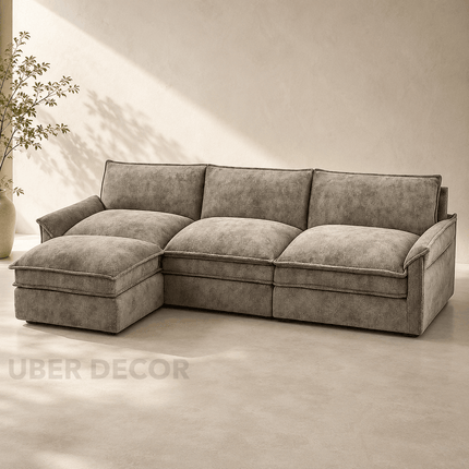 Manila 119" L-Shaped Sofa- 3 Seater Sectional Sofa for Apartments or Living Rooms