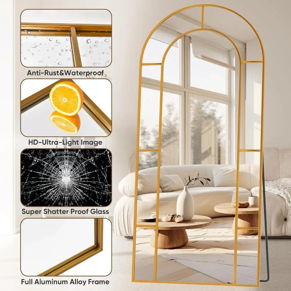 Double Arch Spectrum Full-Length Metal Frame Mirror