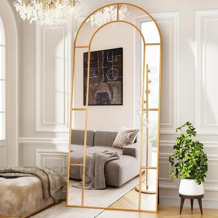 Double Arch Spectrum Full-Length Metal Frame Window Style French Mirror