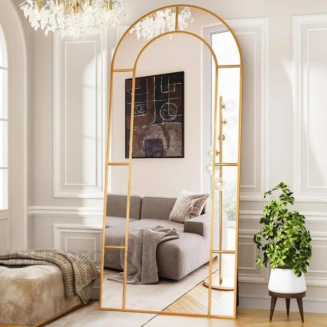 Double Arch Spectrum Full-Length Metal Frame Window Style French Mirror