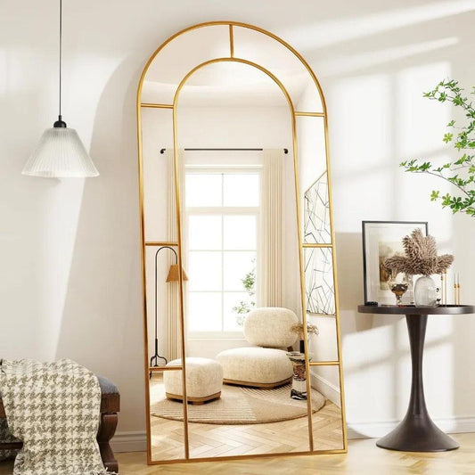 Double Arch Spectrum Full-Length Metal Frame Window Style French Mirror