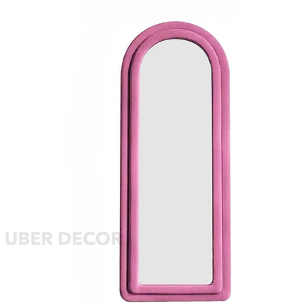 Velvet Arch Luxe Double Upholstered Full-Length Mirror for Bedroom Home Decor