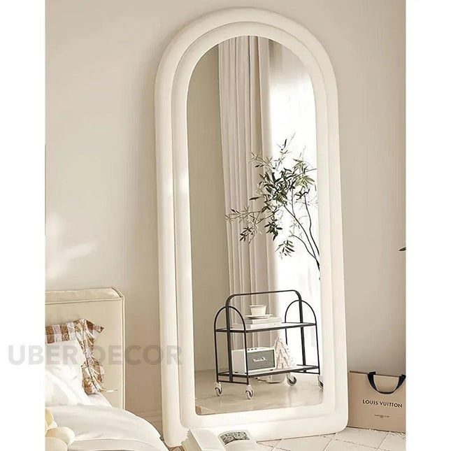 Velvet Arch Luxe Double Upholstered Full-Length Mirror for Bedroom Home Decor