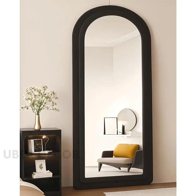 Velvet Arch Luxe Double Upholstered Full-Length Mirror for Bedroom Home Decor