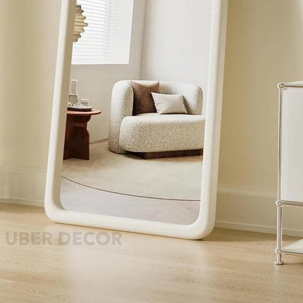 Mickey Ears Upholstered Full-Length Floor Mirror- Cute Bunny Ears Mirror for Kids or Girls Bedroom
