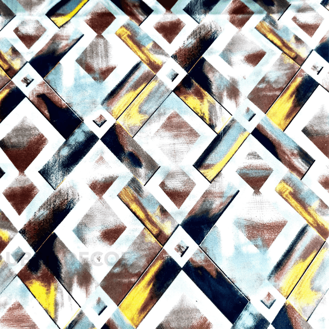 Istanbel Martar - Modern Brush Diamond Printed Suede Upholstery Fabric- Abstract Geo Diamond