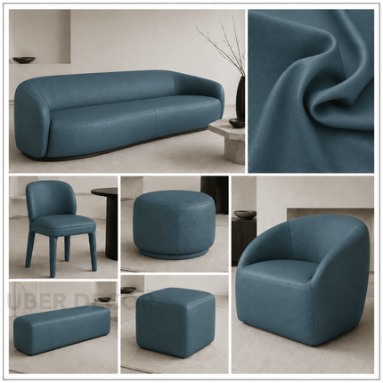 KOREAN LEATHER- Leatherette Faux Leather Upholstery Fabric- Ocean Teal