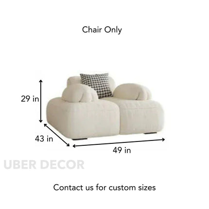 Lucca Postmodern Puff Sofa Minimalist Lazy Couch for Living Room, Lounge, or Bedroom