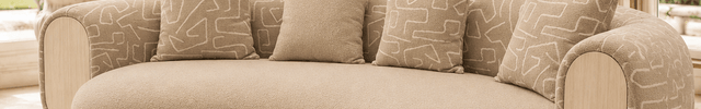 Verde Halo Beige Boucle Sofa Organic Curved Designer Couch Ready to Ship - product image 1