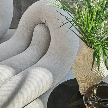 Cloud Drift Modern European Sculptural Accent Chair with Fixed Base Lounge Chair for Living Room and Lounge