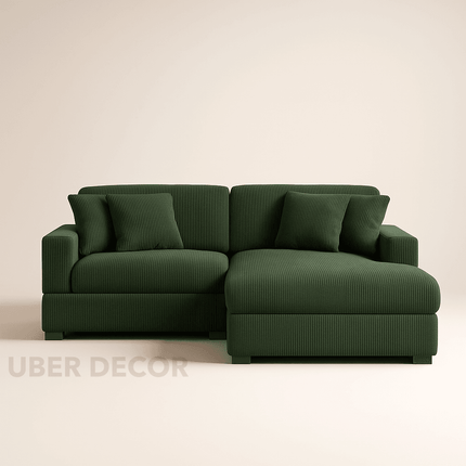 Silchar Sectional Sofa Couch with Lounger Scandinavian Modern Contemporary Luxury Furniture for Lounge, Studio, and Suite