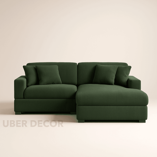 Silchar Sectional Sofa Couch with Lounger Scandinavian Modern Contemporary Luxury Furniture for Lounge, Studio, and Suite