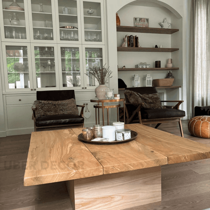 Delaware Rustic Modern Scandinavian Japandi Low Profile Center Table for Living Room