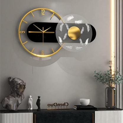 Verity Artistic Black and Gold Round Metal Wall Clock Decor