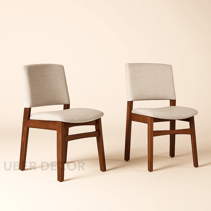 Veroa Mid Century Dining Chair Set of 2 Solid Wood Legs Custom Made Design Ideal for Dining Room Kitchen Dining Area - Uber Decor
