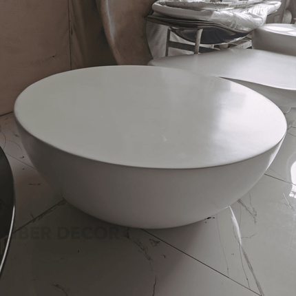 Hooghly Minimalist Modern Japandi Round Low Profile Coffee Table for Living Room