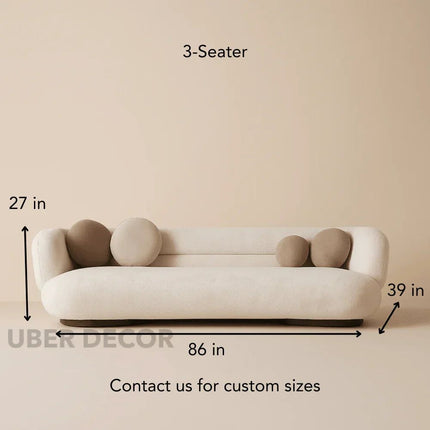 SereneCurve Luxury Boucle Couch - Contemporary 3-Seater Sofa with Modern Design