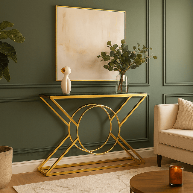 Eclipse Axis Console – Sculptural Mid‑Century Modern Entryway Table