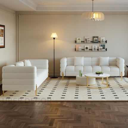 Tampa 3 Seater Luxury Modern Japandi Sofa for Living Room with Gold Legs Customisable Designer Sofa