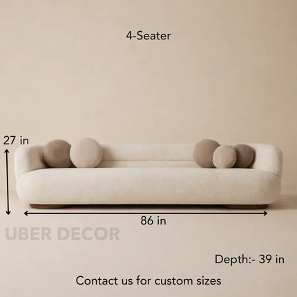 SereneCurve Luxury Boucle Couch - Contemporary 3-Seater Sofa with Modern Design