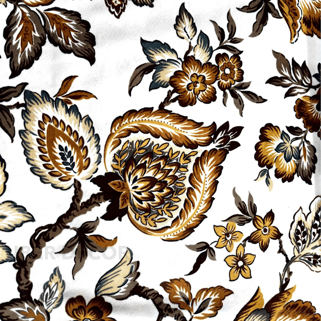 Istanbel Martar-Floral Textured Printed Suede Upholstery Fabric- Vintage Paisley Floral