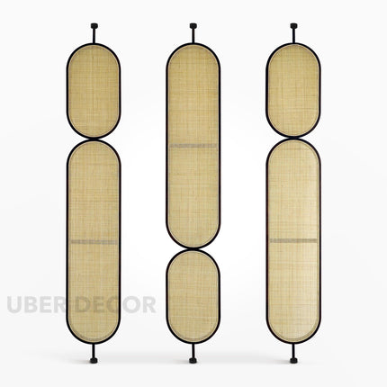 RAVENI Handcrafted Wooden Rattan Room Divider for Living Rooms, Lounges & Open Homes with Made-to-Order Customisation