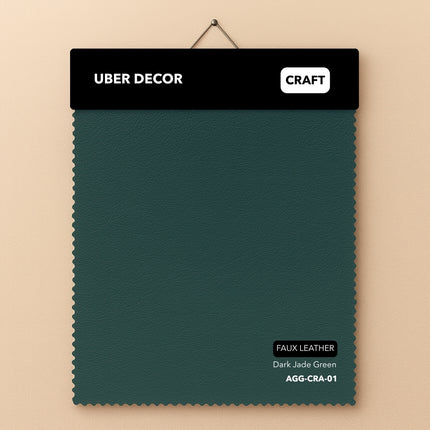 CRAFT- Leatherette Faux Leather Upholstery Fabric- Dark Jade Green
