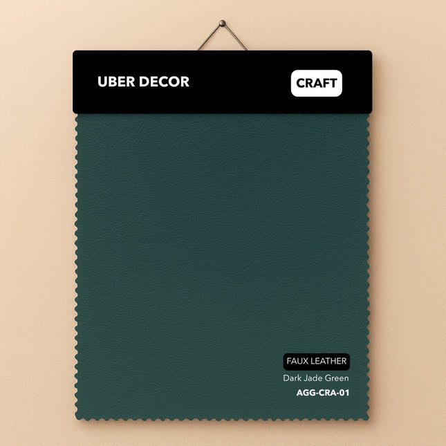 CRAFT- Leatherette Faux Leather Upholstery Fabric- Dark Jade Green