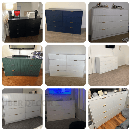 Arden White Fluted 9-Drawer Modern Japandi Solid Wood Cabinet with Brass Handles & Custom Finish for Bedroom, Living Room & Entryway
