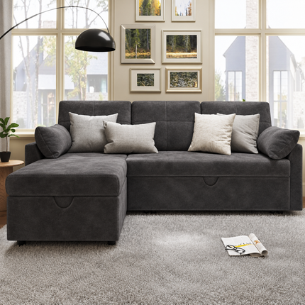 Tuscany Sleeper Sofa- Convertible Sofa Bed with Pull Out Couch with Storage Space for Bed Room, Guest Room or Living Room