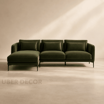 Amelise Sectional Sofa- L-Shaped Lounger Sofa with Left or Right Aligned Chaise- Contemporary Sofa for Office, Living room