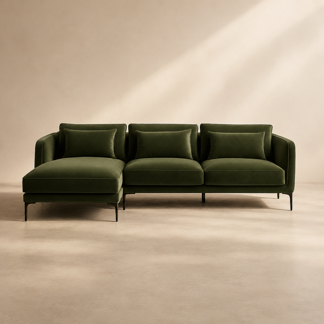 Amelise Sectional Sofa- L-Shaped Lounger Sofa with Left or Right Aligned Chaise- Contemporary Sofa for Office, Living room