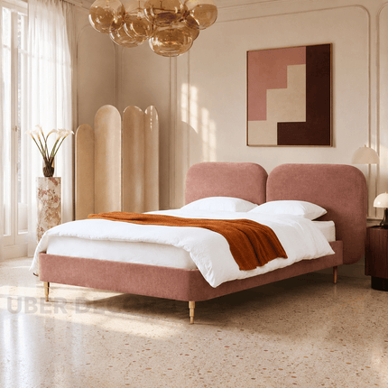 OakWing Modern Upholstered Platform Customisable Bed for Elegant Bedrooms