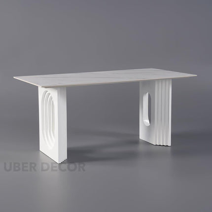 Welkin Home Rectangular Marble Top Dining Table Modern Mid-Century European Luxury Table for Dining Room Kitchen Dining Area & Formal Dining Hall