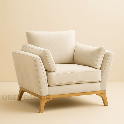 Valerian Accent Chair – Japandi-Inspired Reading Chair | Customizable for Living Room or Bedroom