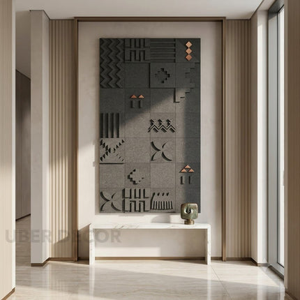 Pattern Grid Afro Modern Wall Art – Tribal Geometric Wall Art for Living Room