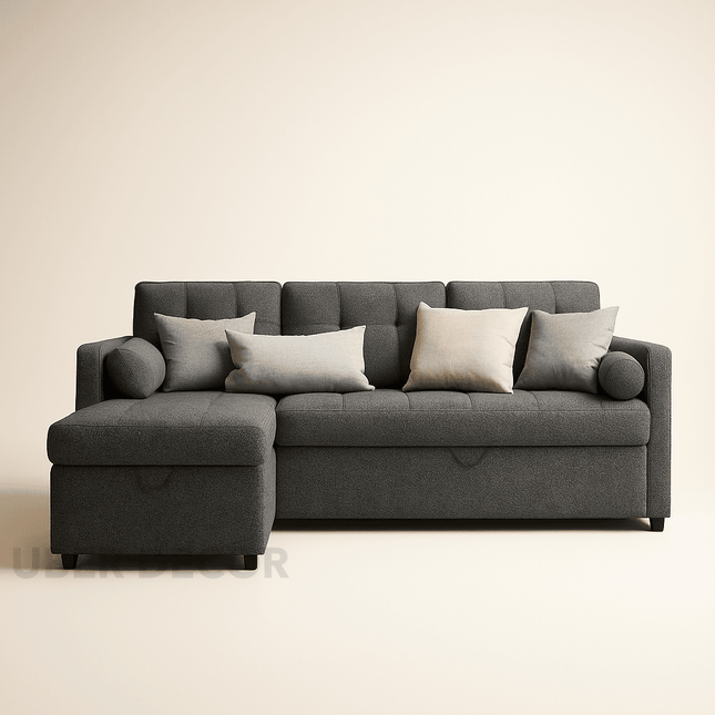 Tuscany Sleeper Sofa- Convertible Sofa Bed with Pull Out Couch with Storage Space for Bed Room, Guest Room or Living Room - Uber Decor