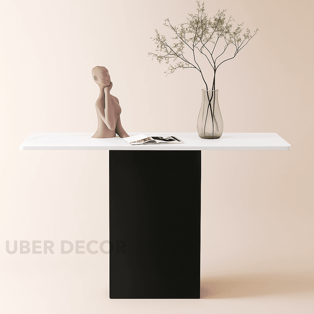 Valterra Mono Console Table – Modern Luxury Acrylic Base Console with Marble Top for Entryways & Living Rooms