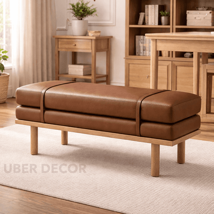 Havn Rest Japandi Upholstered Bench Scandinavian Minimal Living Dining Entryway Furniture