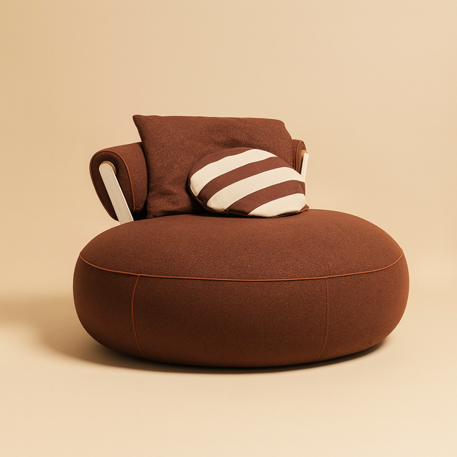 Choco Swirl Lounge Chair Playful Postmodern Accent Statement Seating for Modern Living Room and Bedroom Interiors