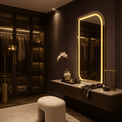 Clover LED Dressing Mirror – Frameless Front Lit or Back Lit Mirror for Bedroom & Vanity