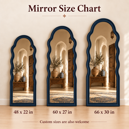 Farida Scalloped Arch Floor Mirror – Decorative Full Length Mirror